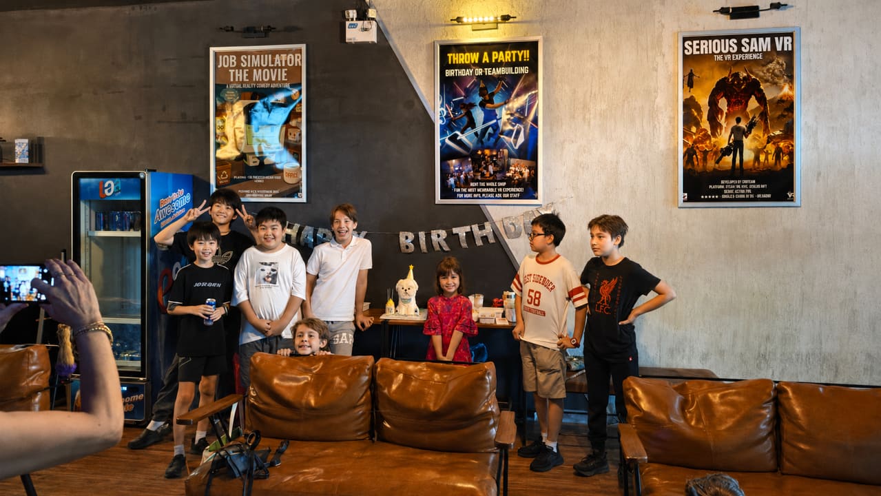 Group photo at a Total VR birthday party